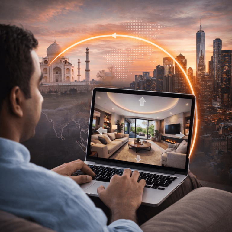 NRI viewing a property virtually using a virtual tour